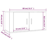 3 Piece Wall-mounted TV Cabinet Set Grey Sonoma 80x34,5x40 cm 3188364