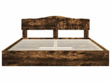 Storage Bed with Drawer Smoked Oak 140 x 200 cm Engineered Wood 3413093