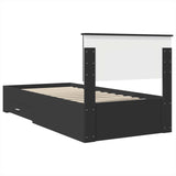 Bed Frame Black and Silver 75 x 190 cm Engineered Wood 3408327
