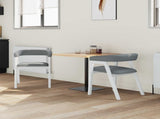 Dining Chairs 2 pcs White 54 x 57 x 73 cm Solid Rubber Wood 42020424