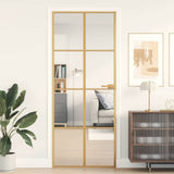 Interior Door Slim Golden 83x201,5 cm Tempered Glass and Aluminium 155141