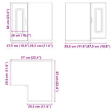 Kitchen Wall Corner Cabinet Kalmar Black Engineered Wood 853618