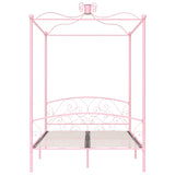 284488 Canopy Bed Frame without Mattress Pink Metal 120x200 cm