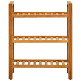 Shoe Rack with 3 Shelves 50x27x60 cm Solid Oak Wood 331745