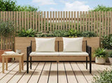 Outdoor Benches 2 -Seater 116 x 56 x 75 cm Poly Rattan 42025354