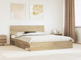 Bed Frame Sonoma Oak 150 x 200 cm Solid Pine Wood 3410994