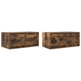 TV Cabinets 2 pcs Smoked Oak 60x31x25.5 cm Engineered Wood 861499