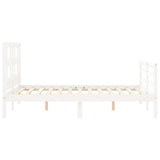 Bed Frame without Mattress White Small Double Solid Wood 3194802