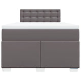 Box Spring Bed with Mattress Grey 120x190 cm Faux Leather 3286114