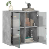 Wall Cabinet with Glass Doors Concrete Grey 68x37x68.5 cm 836493
