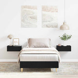 Bed Frame Black Oak 203 x 101 x 25 cm Engineered Wood 862847