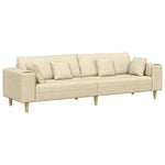 Fabric Sofa with Cushion Cream 208 cm Fabric 3335149
