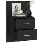ZNTS Wall-mounted Bedside Cabinet Black 810991