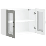 Kitchen Wall Cabinet with Glass Door Lucca Concrete Grey Engineered Wood 853851