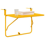 Hanging Balcony Table Folding Yellow 60 x 39 x 65 cm Steel 42008079