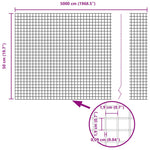 Welded Wire Fence Grey 0.5 x 50 m Steel 42005239