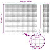 Welded Wire Fence Grey 0.5 x 50 m Steel 42005239