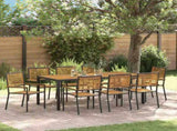 Garden Dining Set 9 pcs Black and Brown Poly Rattan 3365444