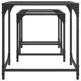 ZNTS Nesting Coffee Tables 2 pcs with Transparent Glass Top Steel 845984