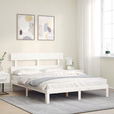 Bed Frame without Mattress White 160x200 cm Solid Wood Pine 3193542