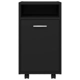 803048 Side Cabinet with Wheels Black 33x38x60 cm Engineered Wood