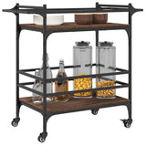 Kitchen Trolley Brown Oak 82x40x78.5 cm Engineered Wood 842365