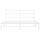 Metal Bed Frame without Mattress with Headboard White 160x200cm 355417