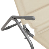 Folding Sun Loungers 2 pcs Cream Textilene&Powder-coated Steel 360173