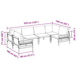 Garden Sofa Set Anthracite Steel 3378966