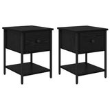 Bedside Table 2 pcs Black Oak 34 x 35.5 x 45 cm Engineered Wood 881805