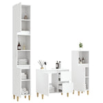ZNTS 3 Piece Bathroom Cabinet Set White Engineered Wood 3185535