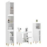 ZNTS 3 Piece Bathroom Cabinet Set White Engineered Wood 3185535