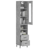 Highboard Concrete Grey 34.5x34x180 cm Engineered Wood 3199317