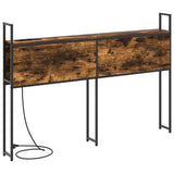 Storage Headboard with Charging Station Smoked oak 135 cm 859802