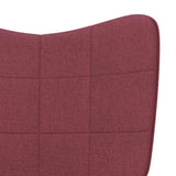 Relaxing Chair with a Stool Wine Red Fabric 327960