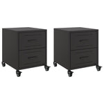 ZNTS Bedside Cabinets 2 pcs Black 36x39x43.5 cm Steel 846627