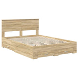Bed Frame with Drawer Sonoma Oak 140 x 200 cm Engineered Wood 3408265