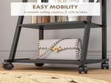 Free Standing Dressing Mirror, Rolling Full Length Mirror on Wheels with Adjustable Angle, Storage T3398P343255