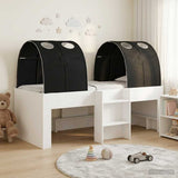 Bed with Tunnel 4 pcs White and Black Engineered Wood 3423526