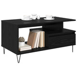 Coffee Table Black Oak 90 x 49 x 45 cm Engineered Wood 882716