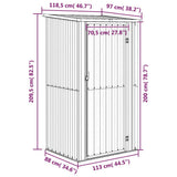 Garden Shed Brown 118.5x97x209.5 cm Galvanised Steel 150902