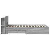 Bed Frame with Storage Grey Sonoma 75 x 190 cm Engineered Wood 3433698