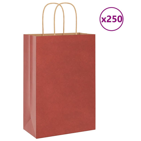 ZNTS Paper Bags 250 pcs with Handles Red 21x11x31 cm 4101756