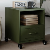 ZNTS Bedside Cabinet Olive Green 36x39x43.5 cm Steel 846712