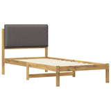 Bed Frame with Upholstered Headboard Whitewash and Light Grey 903934