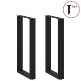 ZNTS Coffee Table Legs U-Shaped 2 pcs Black 50x cm Steel 4013220