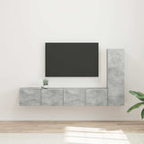TV Cabinet Set Wall-mounted 3 pcs Concrete Grey Engineered Wood 3408991