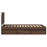 Bed Frame with Headboard Brown Oak 120 x 190 cm Solid Pine Wood 3409378