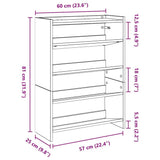Shoe Rack Concrete Grey 60x25x81 cm Engineered Wood 859881
