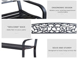 126Lx60Wx85H cm Steel Bench-Black T3398P323766